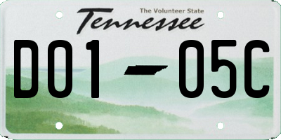 TN license plate D0105C