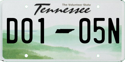 TN license plate D0105N
