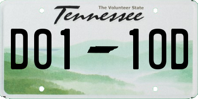 TN license plate D0110D