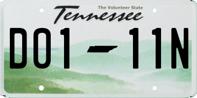 TN license plate D0111N