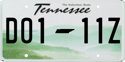 TN license plate D0111Z