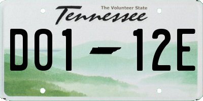 TN license plate D0112E