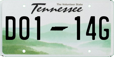 TN license plate D0114G
