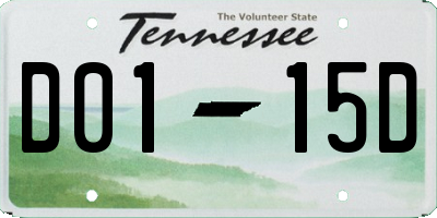 TN license plate D0115D