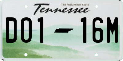 TN license plate D0116M