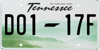 TN license plate D0117F