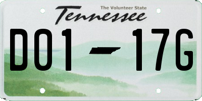 TN license plate D0117G