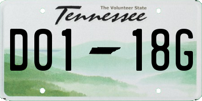 TN license plate D0118G