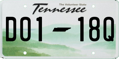 TN license plate D0118Q