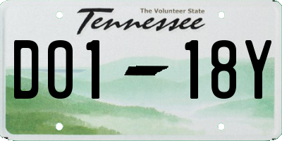 TN license plate D0118Y