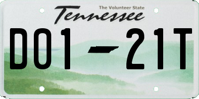 TN license plate D0121T