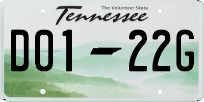 TN license plate D0122G