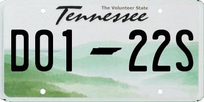 TN license plate D0122S
