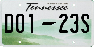 TN license plate D0123S