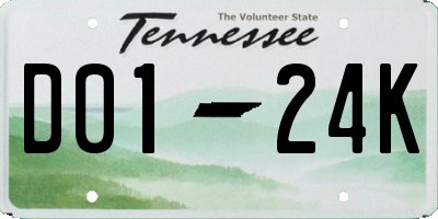 TN license plate D0124K