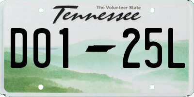 TN license plate D0125L