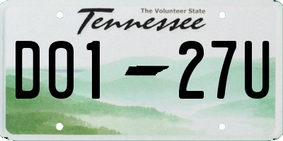 TN license plate D0127U