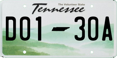 TN license plate D0130A