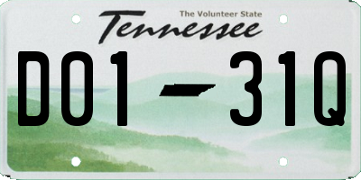 TN license plate D0131Q