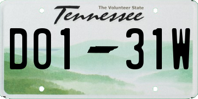 TN license plate D0131W