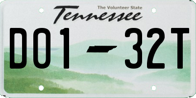 TN license plate D0132T