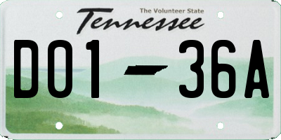 TN license plate D0136A