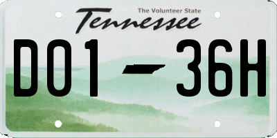 TN license plate D0136H