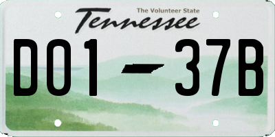 TN license plate D0137B