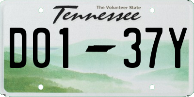 TN license plate D0137Y
