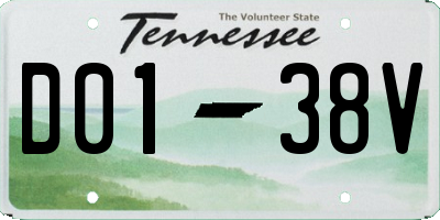 TN license plate D0138V