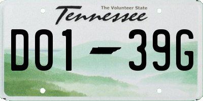 TN license plate D0139G