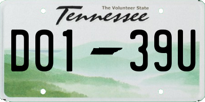 TN license plate D0139U