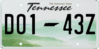 TN license plate D0143Z