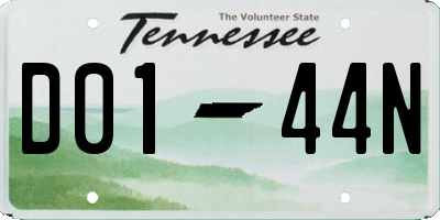 TN license plate D0144N