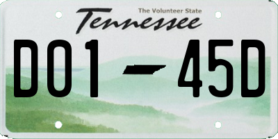 TN license plate D0145D
