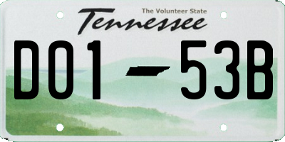 TN license plate D0153B