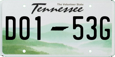 TN license plate D0153G