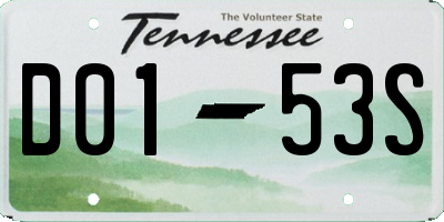 TN license plate D0153S