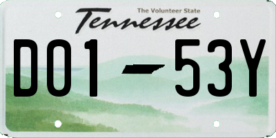 TN license plate D0153Y