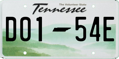 TN license plate D0154E