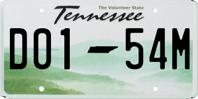 TN license plate D0154M