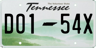 TN license plate D0154X