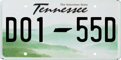TN license plate D0155D