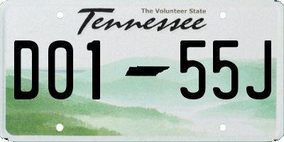 TN license plate D0155J