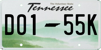 TN license plate D0155K