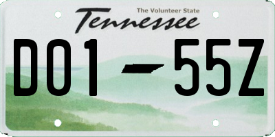 TN license plate D0155Z