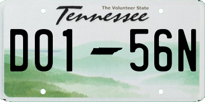 TN license plate D0156N