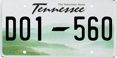 TN license plate D0156O