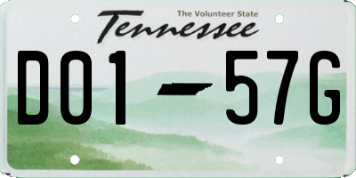 TN license plate D0157G