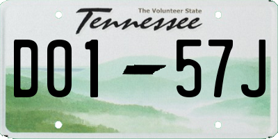 TN license plate D0157J